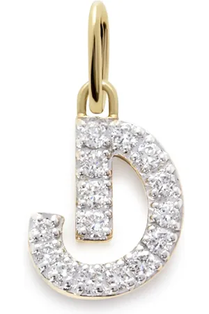 Monica Vinader Dije D en oro amarillo de 14kt con diamantes