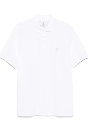 Brunello Cucinelli Playera tipo polo con logo estampado