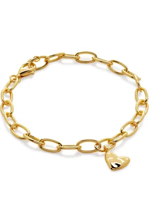 Monica Vinader Pulsera Heart Charm en oro vermeil de 18kt