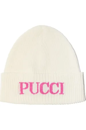 PUCCI Junior Gorro tejido con logo en intarsia