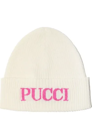 PUCCI Junior Gorro tejido con logo en intarsia