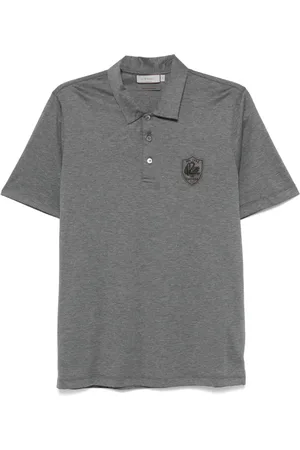 CANALI Playera tipo polo con parche del logo