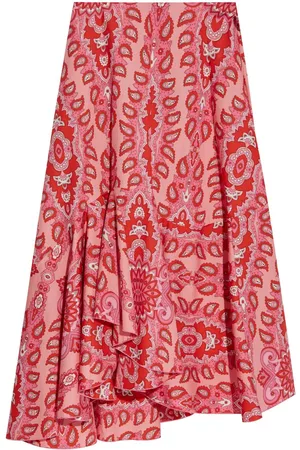Etro Falda asimétrica con estampado de cachemira