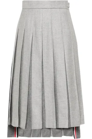 Thom Browne Falda midi con diseño plisado
