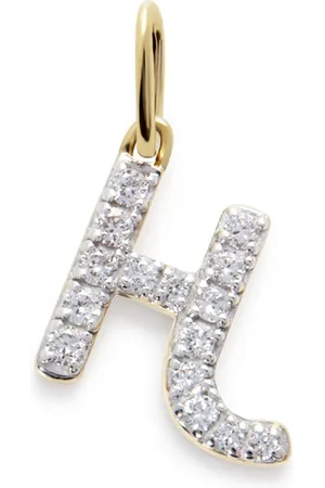 Monica Vinader Dije H en oro amarillo de 14kt con diamantes