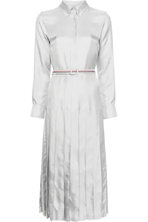Thom Browne Vestido camisero con rayas RWB