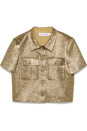 Self-Portrait Camisa metalizada en jacquard