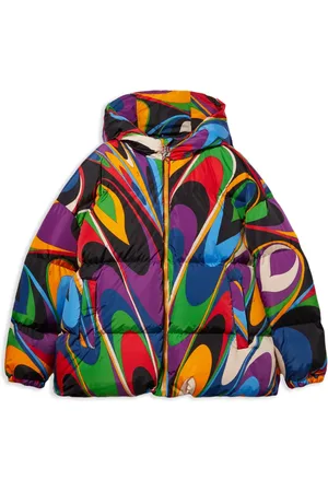 PUCCI Junior Chamarra capitonada con estampado Onde