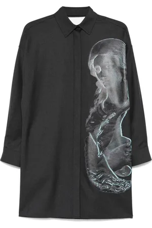 Fendi Vestido camisero con estampado de estatua