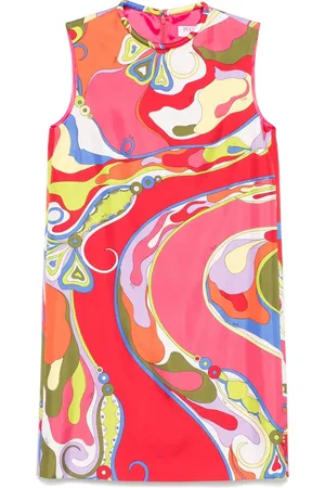 Puccini Vestido corto de seda con estampado Orchidee