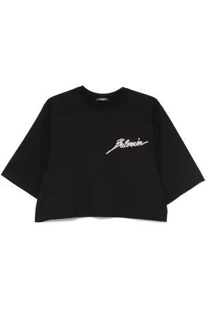 Balmain Playera con detalles de cristal