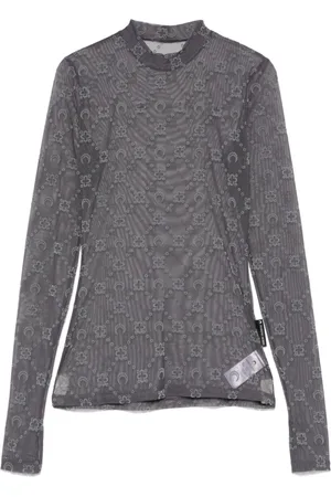 Marine Serre Playera con monograma afelpado