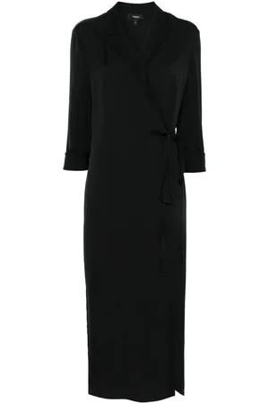 THEORY Vestido largo con solapas