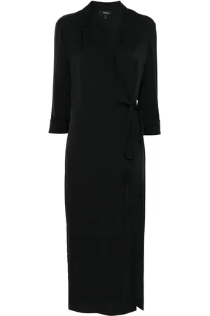 THEORY Vestido largo con solapas