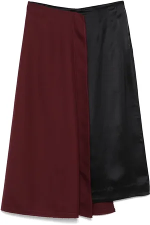 Plan C Falda midi con paneles en contraste