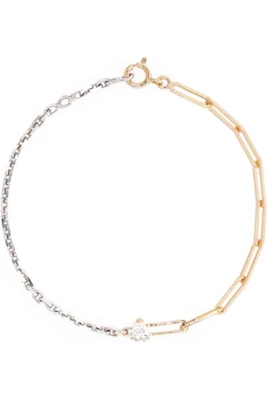 YVONNE LÉON Pulsera Solitaire en oro amarillo y blanco de 18kt