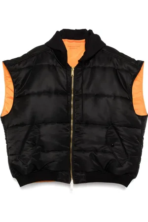 Vetements Chaleco bomber con capucha y logo