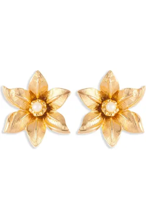 Nina Ricci Aretes de clip con motivo floral 1980 pre-owned
