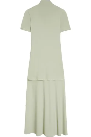 Jil Sander Vestido midi con cuello de tortuga
