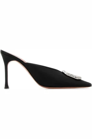 Amina Muaddi Mules Camelia con tacón 90mm
