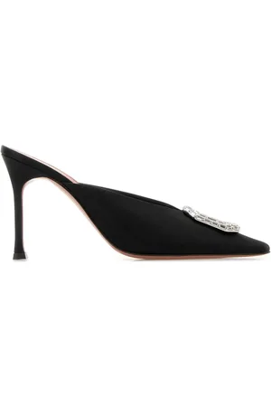 Amina Muaddi Mules Camelia con tacón 90mm