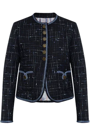 Etro Chamarra de tweed con ribete en contraste