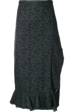 Comme des Garçons Wrap denim printed skirt