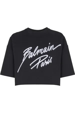 Balmain Playera corta con logo afelpado