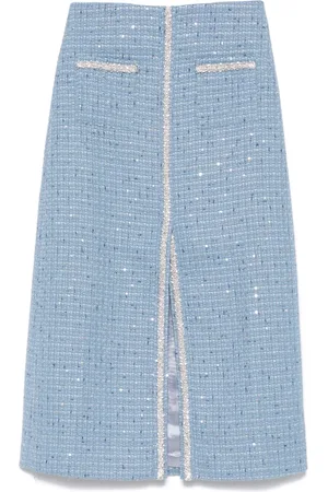 Maje Falda midi bordada con lentejuelas