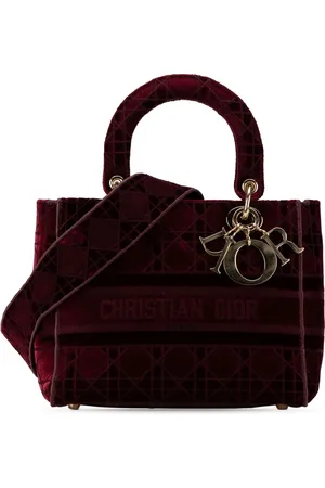 Dior Bolsa satchel Medium Velvet Cannage Lady D-Lite 2020