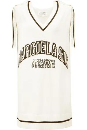 Maison Margiela Vestido tejido con logo en jacquard