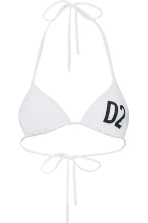 Dsquared2 Top de bikini con logo estampado