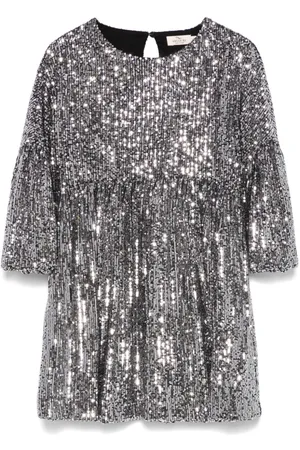 Le pandorine Vestido con mangas farol y lentejuelas