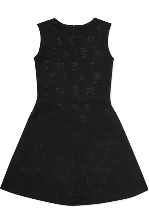 Philipp Plein Vestido con aplique del monograma