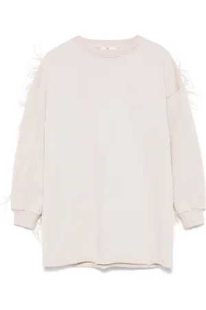 Le pandorine Vestido con ribete de plumas