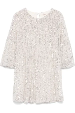 Le pandorine Vestido con mangas farol y lentejuelas
