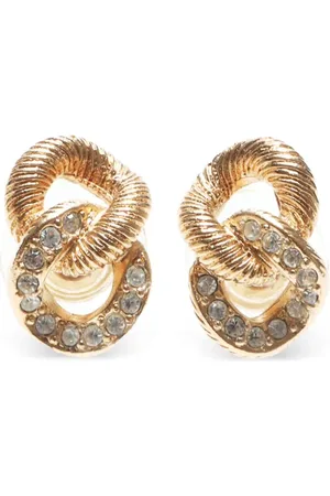 Dior Aretes con detalles de strass 1990