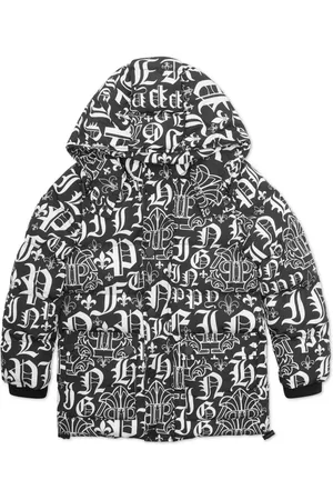 Philipp Plein Chamarra capitonada con logo estampado