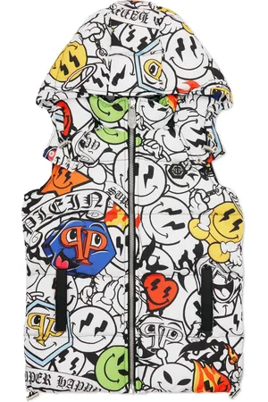 Philipp Plein Chaleco con estampado Smiley