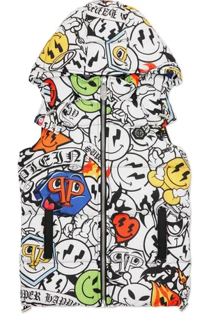 Philipp Plein Chaleco con estampado Smiley