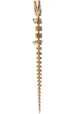 Bibi van der Velden Arete Alligator Vertebrae Bite en oro amarillo de 18kt