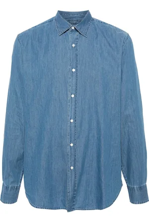 Aspesi Camisa de tejido chambray manga larga