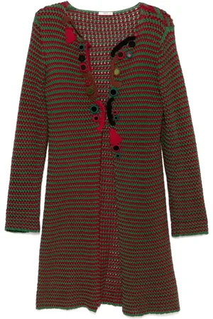 Prada Abrigo estilo cárdigan con detalles de crochet 2005