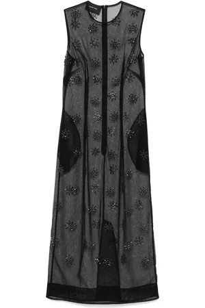 Simone Rocha Vestido midi con detalles de cristal