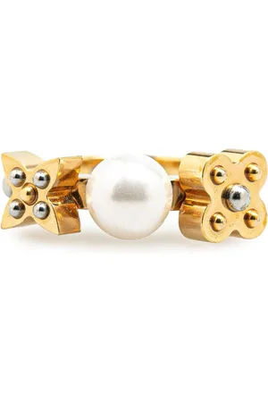 LOUIS VUITTON Anillo Gold Plated Monogram Pearl 2014