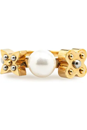 LOUIS VUITTON Anillo Gold Plated Monogram Pearl 2014