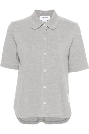 Thom Browne Camisa de piqué con parche del logo