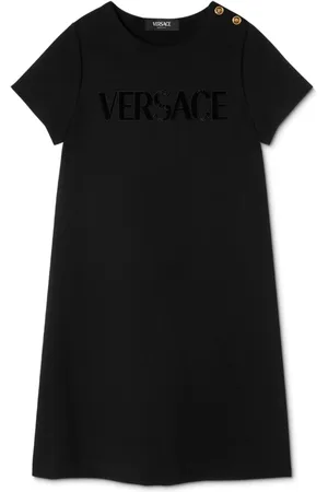 VERSACE Vestido con logo estampado y detalles