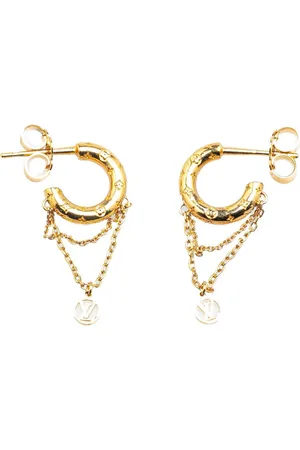 LOUIS VUITTON Arracadas Gold Plated Nanogram Hoop 2000