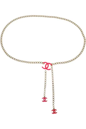 CHANEL Cinturón de cadena con logo CC 2004